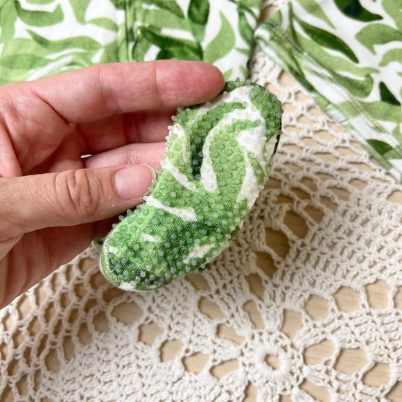 L'ovedBaby 0-3 Months Green Leaf Organic Cotton Zip Footie Hat Set - Picture 5 of 6